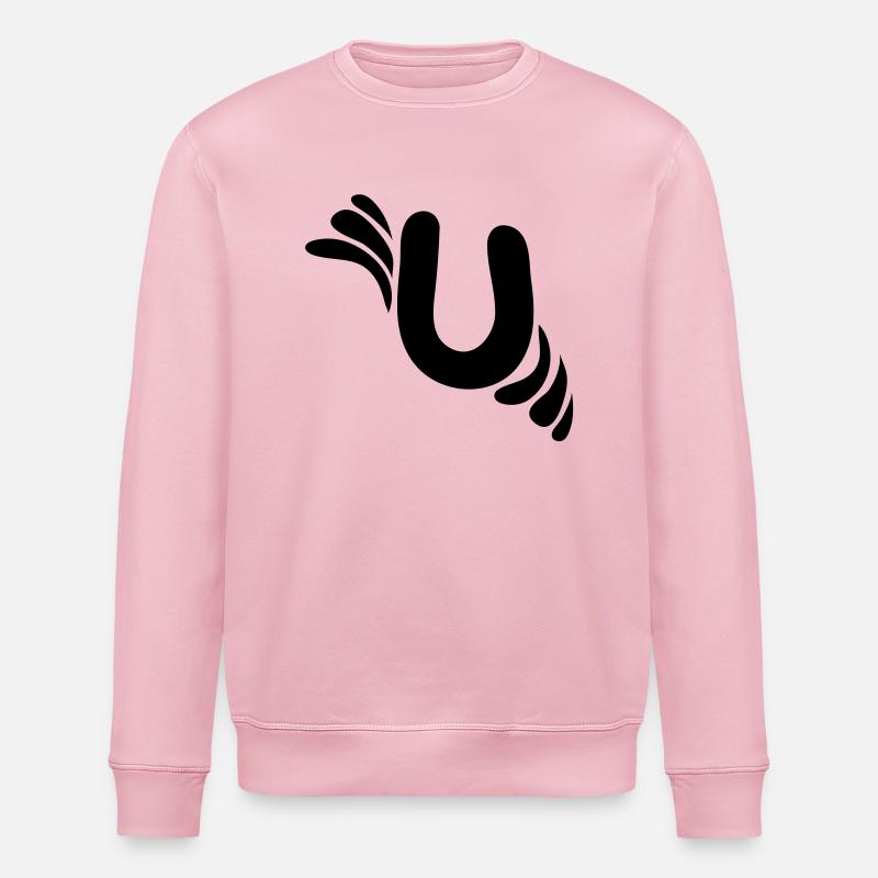 Letter U & Pattern - Stanley/Stella ROLLER Unisex Organic Sweatshirt - cotton pink