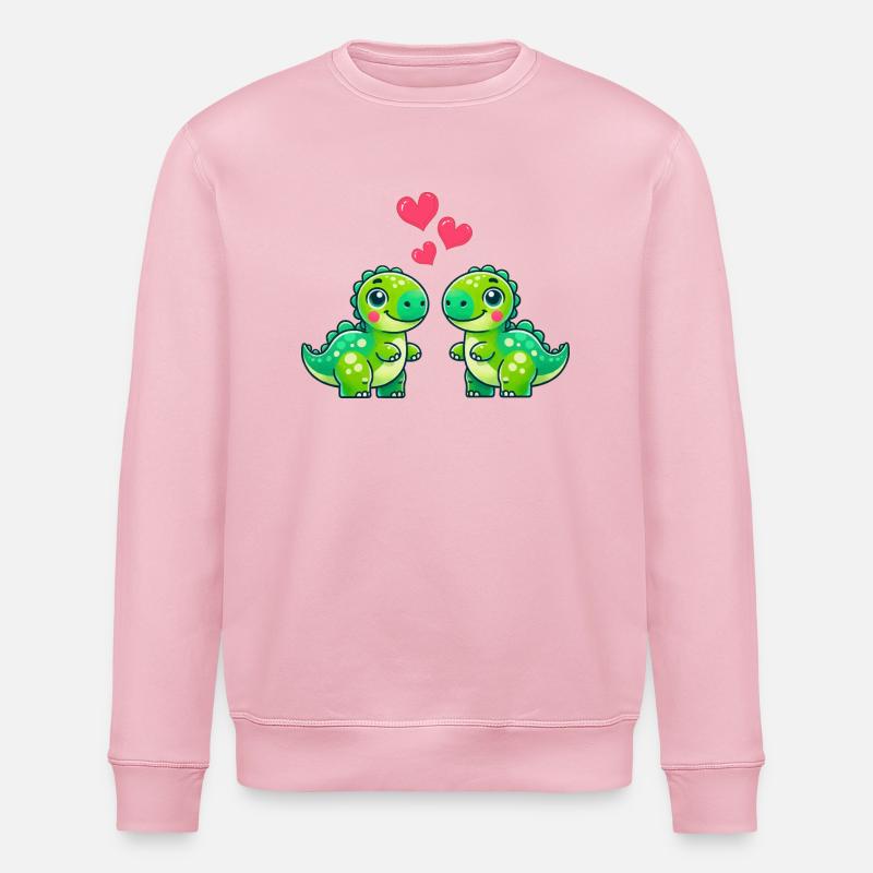 dino love - Stanley/Stella Unisex Bio-Sweatshirt ROLLER - Hellrosa