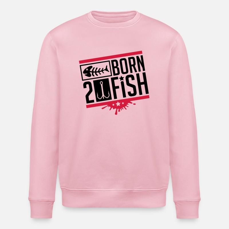 born_to_fish_kr2 - Stanley/Stella Unisex Bio-Sweatshirt ROLLER - Hellrosa