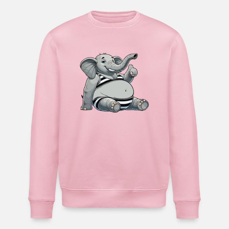 Elephant in bikini - Stanley/Stella ROLLER Unisex Organic Sweatshirt - cotton pink