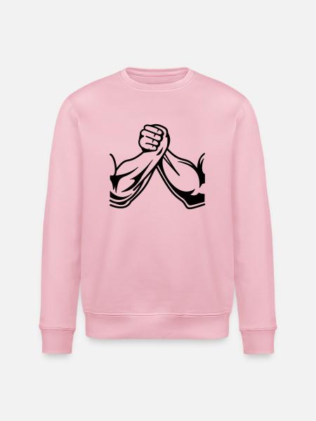 Armwrestling arms 01 - Stanley/Stella ROLLER Unisex Organic Sweatshirt - cotton pink
