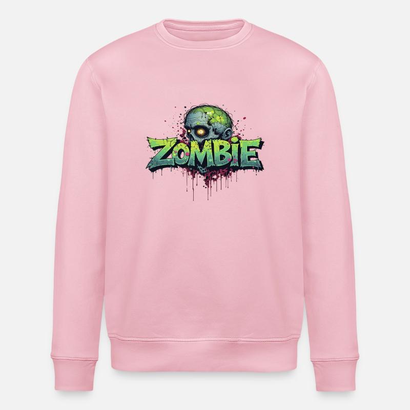 Zombie-Kopf - Stanley/Stella Unisex Bio-Sweatshirt ROLLER - Hellrosa