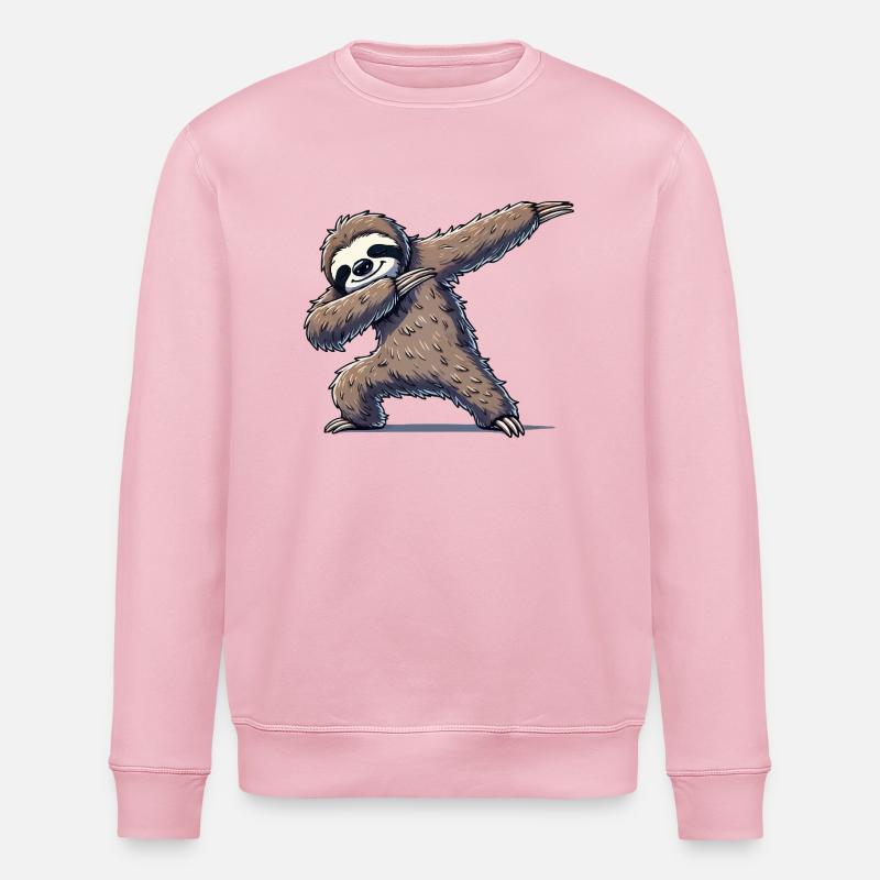 Faultier Dabbing - Stanley/Stella Unisex Bio-Sweatshirt ROLLER - Hellrosa
