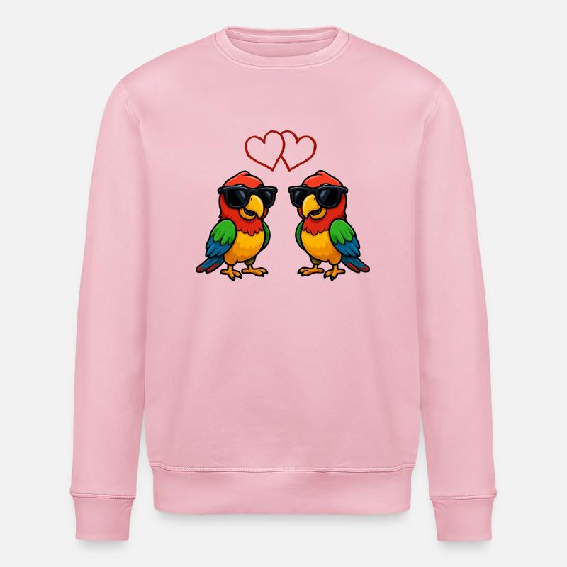 papagei sonnenbrille comic love - Stanley/Stella Unisex Bio-Sweatshirt ROLLER - Hellrosa