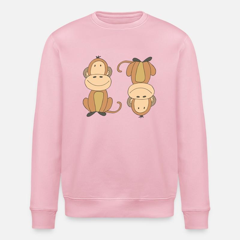 affe steht kopf - Stanley/Stella Unisex Bio-Sweatshirt ROLLER - Hellrosa