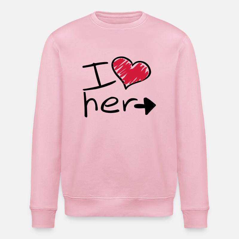 i_love_her_va2 - Stanley/Stella Unisex Bio-Sweatshirt ROLLER - Hellrosa
