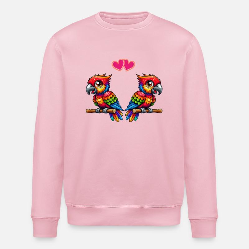 L’amour du perroquet - Sweat bio ROLLER Stanley/Stella Unisexe - rose pâle