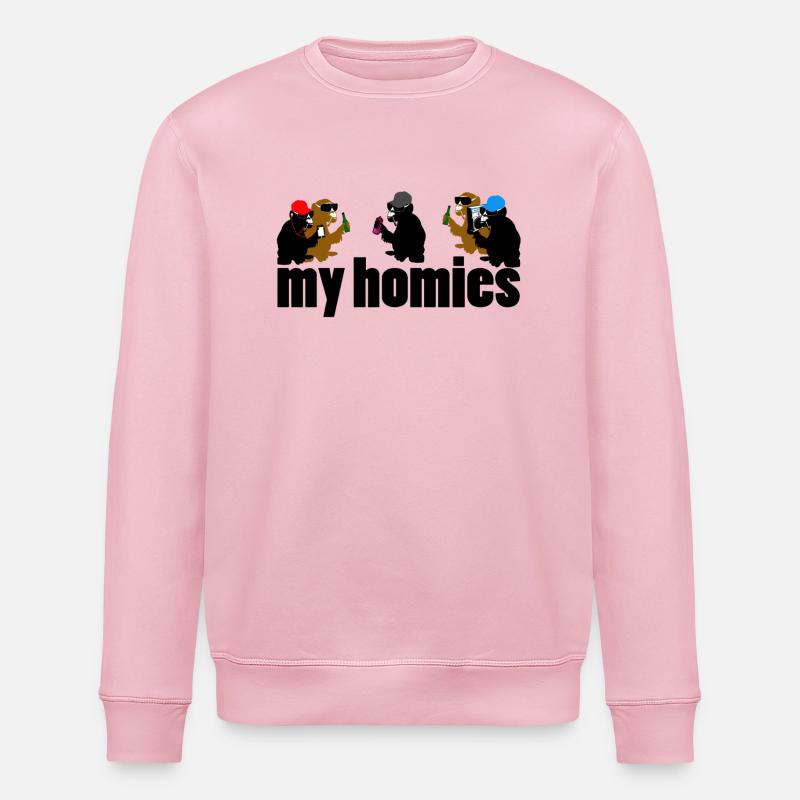 mes potes - Sweat bio ROLLER Stanley/Stella Unisexe - rose pâle