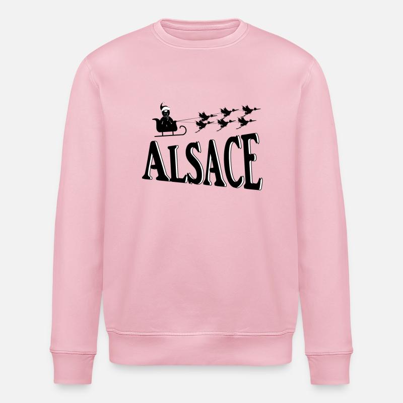 Alsace Christmas Storks - Stanley/Stella ROLLER Unisex Organic Sweatshirt - cotton pink