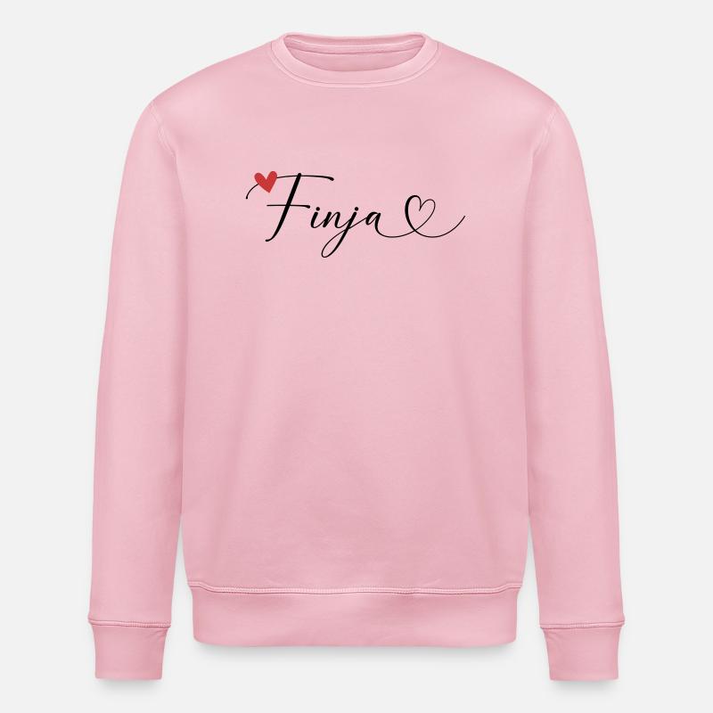 Finja Surname First name Calligraphy Heart - Stanley/Stella ROLLER Unisex Organic Sweatshirt - cotton pink