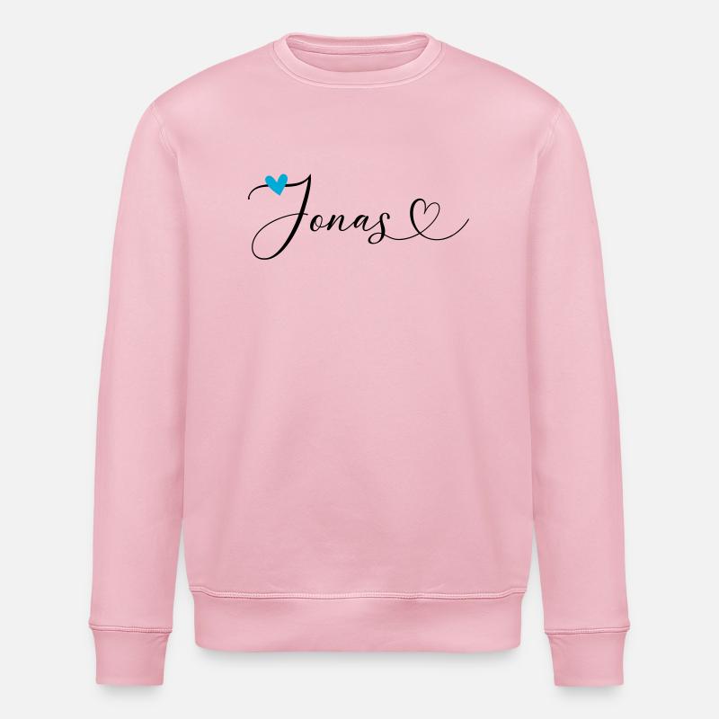 Jonas Nom Prénom Calligraphie Coeur - Sweat bio ROLLER Stanley/Stella Unisexe - rose pâle