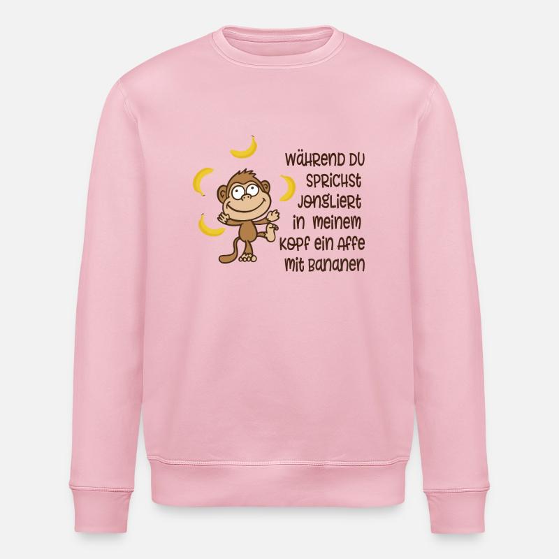 Affe mit Bananen - Stanley/Stella Unisex Bio-Sweatshirt ROLLER - Hellrosa