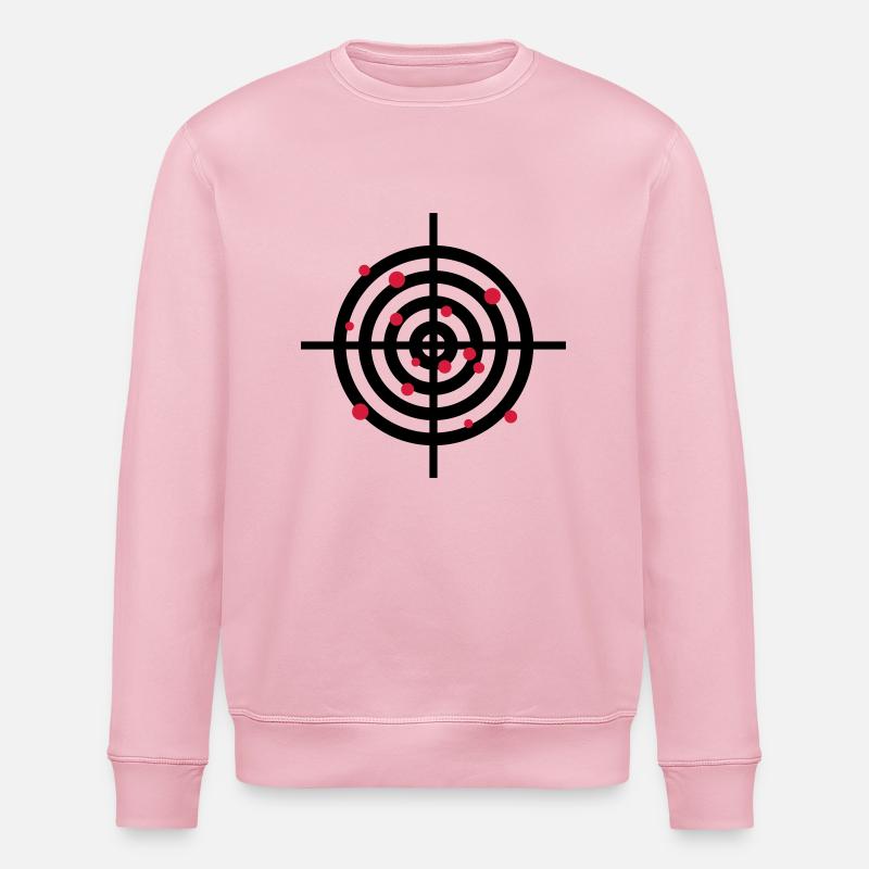 zielscheibe_mit_einschussloechern_2c - Stanley/Stella ROLLER Unisex Organic Sweatshirt - cotton pink