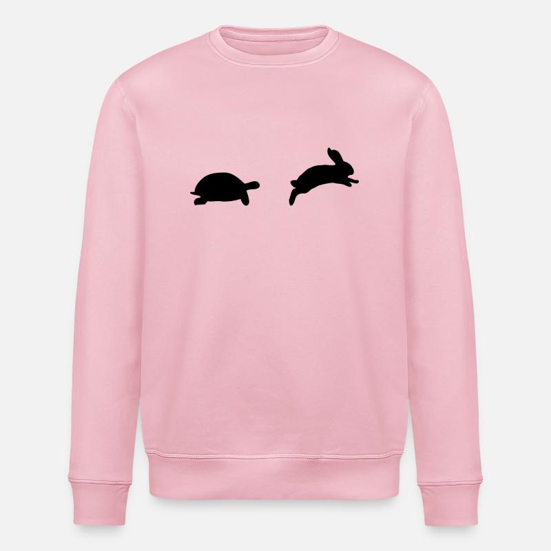 Tortue et le lièvre - Sweat bio ROLLER Stanley/Stella Unisexe - rose pâle