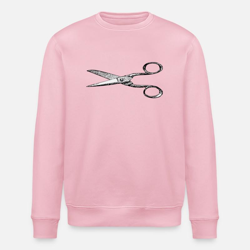 Schere Zeichnung Friseur - Stanley/Stella Unisex Bio-Sweatshirt ROLLER - Hellrosa