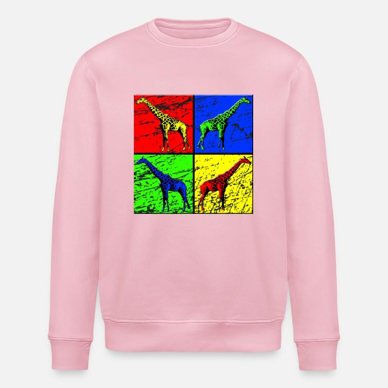 giraffe - Stanley/Stella ROLLER Unisex Organic Sweatshirt - cotton pink