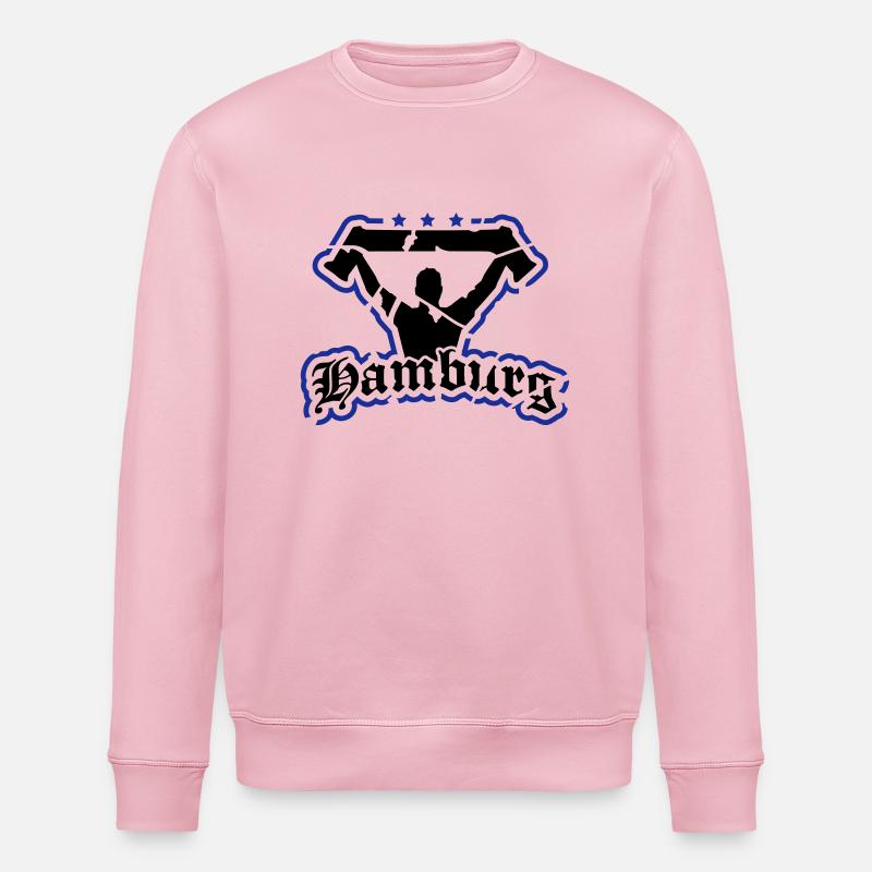 hamburg_fan_destroyed_tx2 - Stanley/Stella Unisex Bio-Sweatshirt ROLLER - Hellrosa
