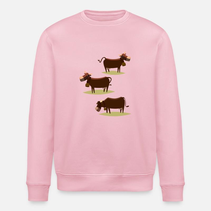Les Trois Vaches - Sweat bio ROLLER Stanley/Stella Unisexe - rose pâle