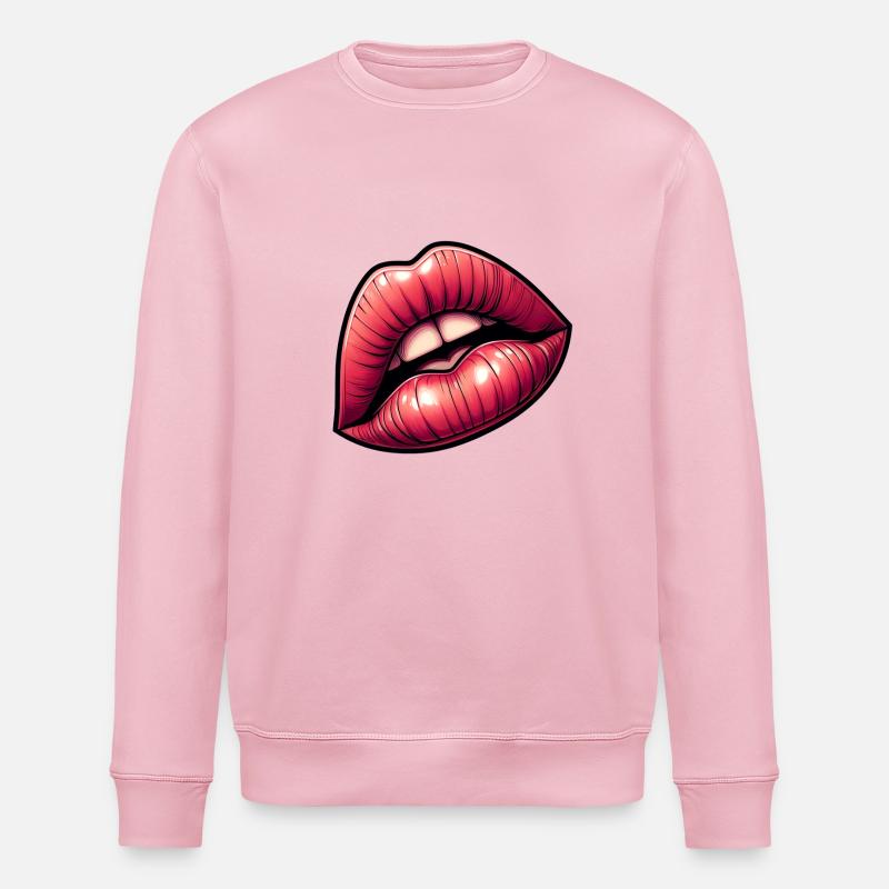 Rote Lippen - Intensive Sinnlichkeit - Stanley/Stella Unisex Bio-Sweatshirt ROLLER - Hellrosa
