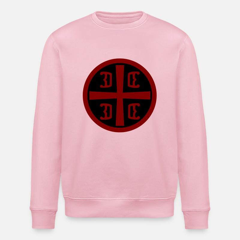 Serbisches Kreuz - Stanley/Stella Unisex Bio-Sweatshirt ROLLER - Hellrosa