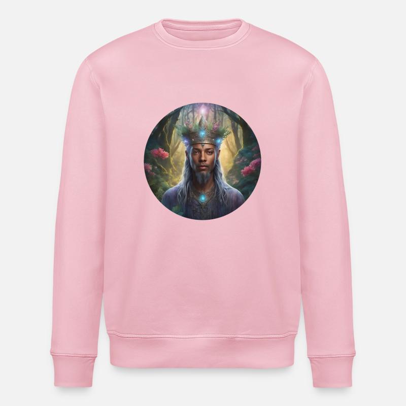 Der Kopf eines magischen Waldmagiers - Stanley/Stella Unisex Bio-Sweatshirt ROLLER - Hellrosa