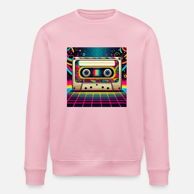 Retro-Kassetten-Vibes - Stanley/Stella Unisex Bio-Sweatshirt ROLLER - Hellrosa