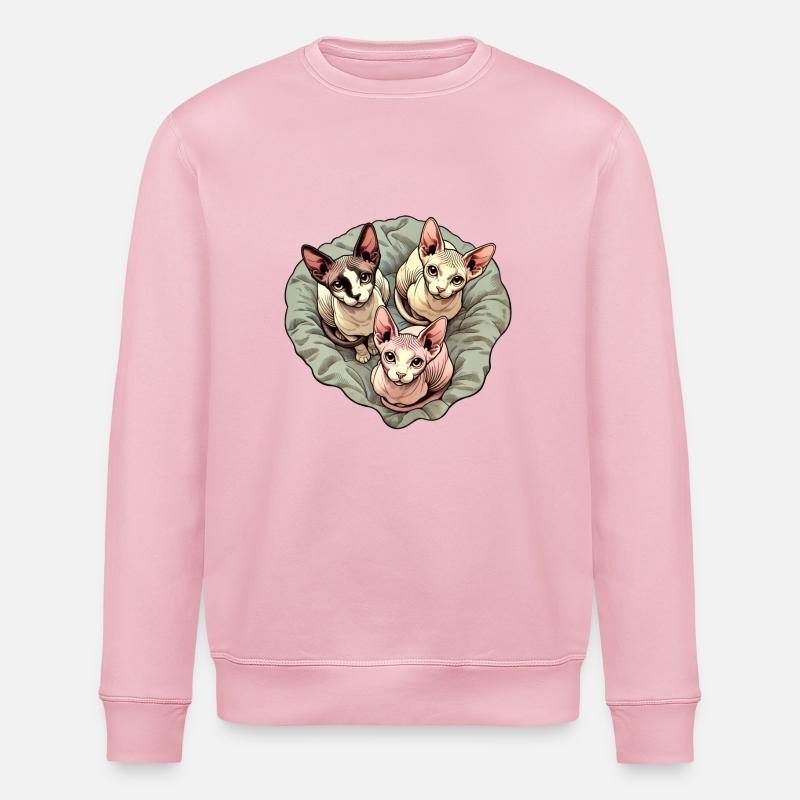 Trio Sphynxkitten - Stanley/Stella Unisex Bio-Sweatshirt ROLLER - Hellrosa