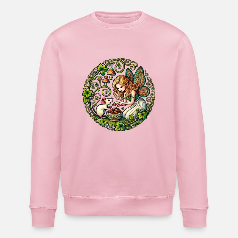 Fairy Mouse - Stanley/Stella ROLLER Unisex Organic Sweatshirt - cotton pink