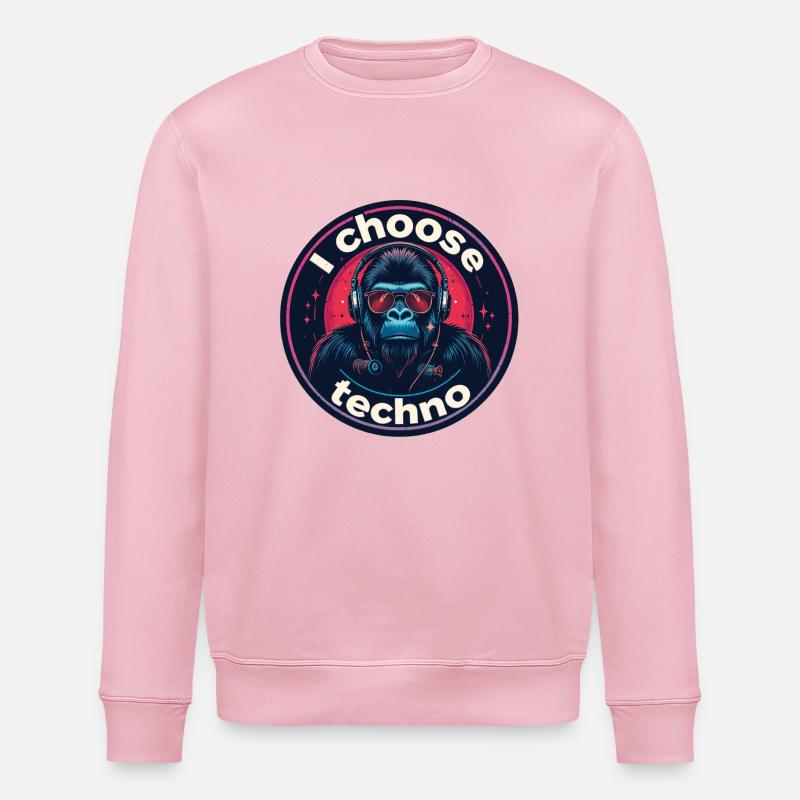 Gorilla i choose techno - Stanley/Stella Unisex Bio-Sweatshirt ROLLER - Hellrosa