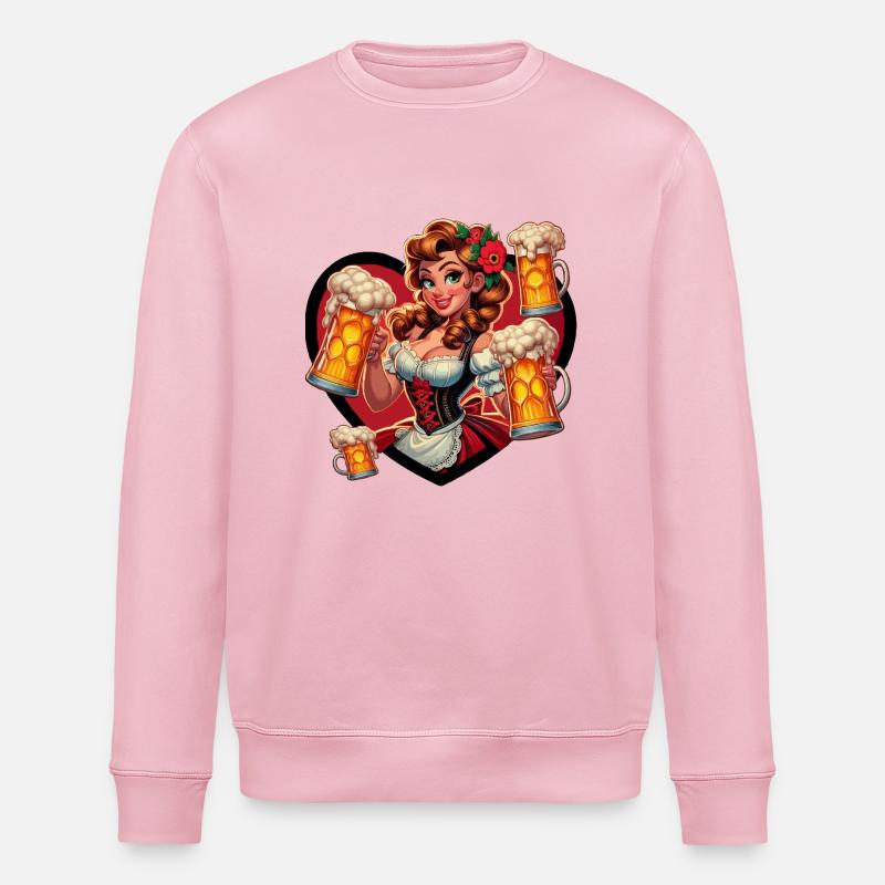Ich liebe mein Bier - Sweat bio ROLLER Stanley/Stella Unisexe - rose pâle