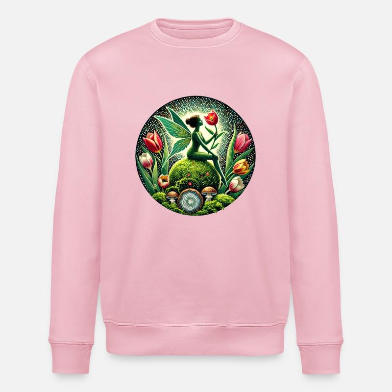 Tulpen Frühling Moos Fee - Stanley/Stella Unisex Bio-Sweatshirt ROLLER - Hellrosa