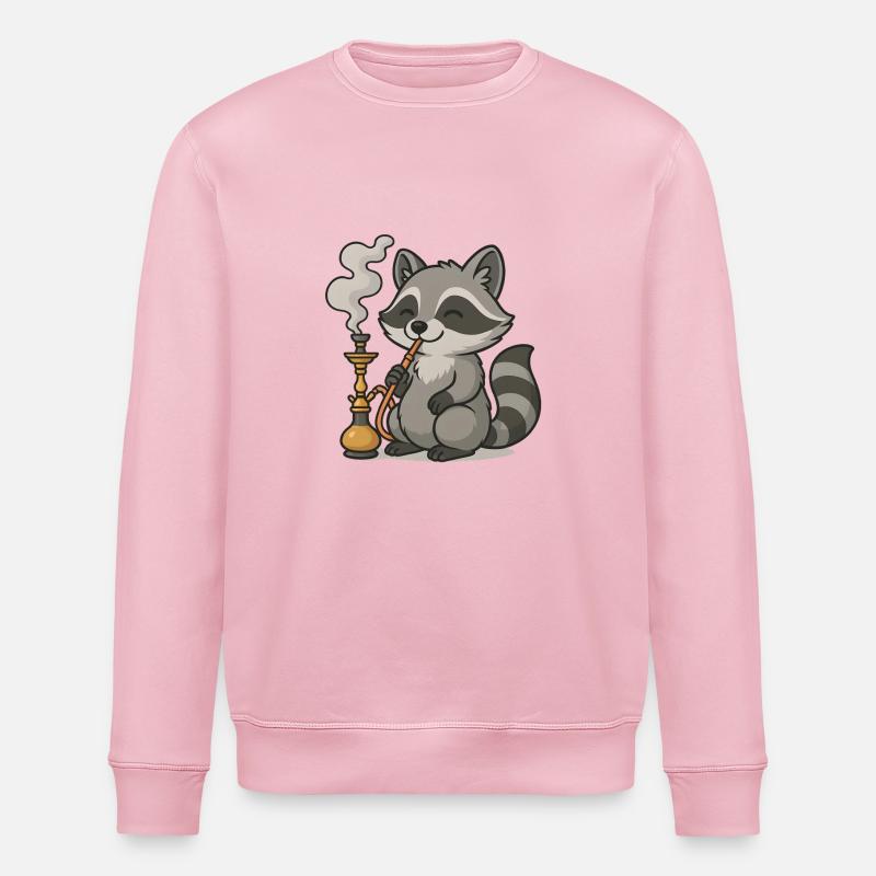 Wasserpfeife Waschbär Geschenk - Stanley/Stella Unisex Bio-Sweatshirt ROLLER - Hellrosa