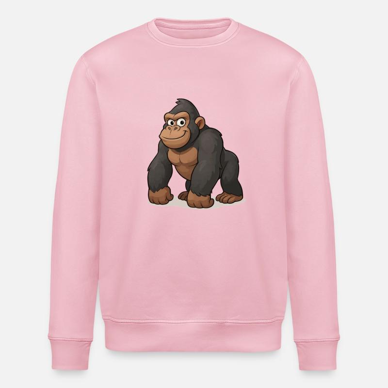 gorilla comic - Stanley/Stella Unisex Bio-Sweatshirt ROLLER - Hellrosa