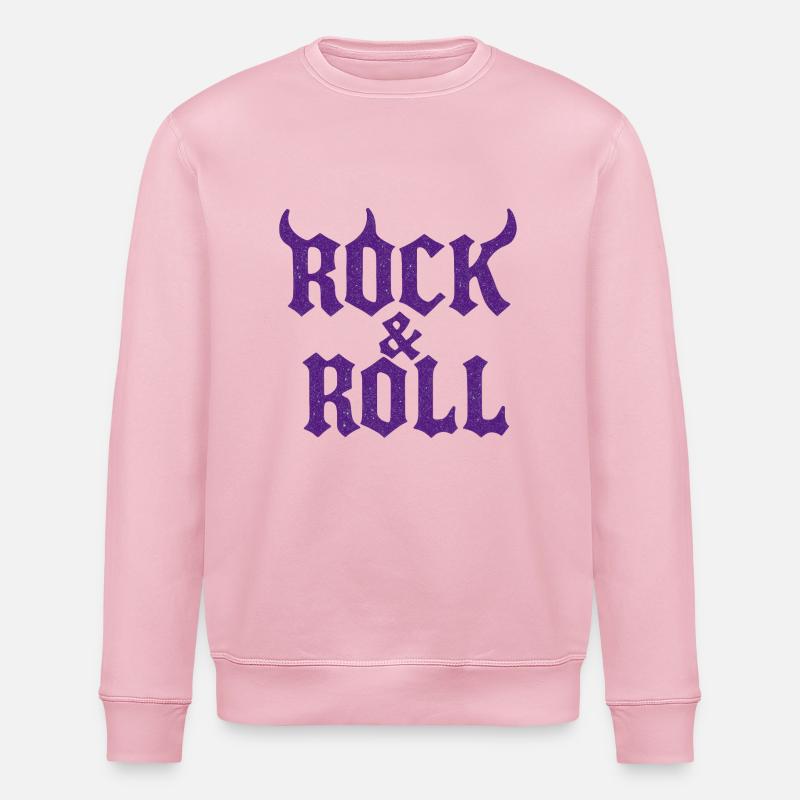 Rock'n'Roll mit Hörnern - Stanley/Stella Unisex Bio-Sweatshirt ROLLER - Hellrosa