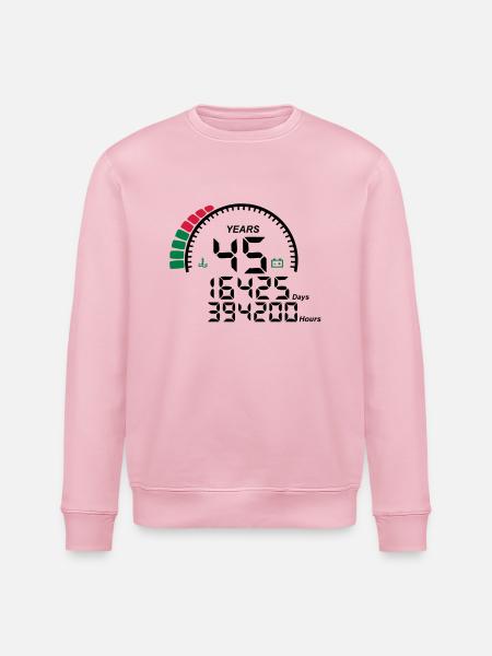 years 45 years anniversary meter - Stanley/Stella ROLLER Unisex Organic Sweatshirt - cotton pink