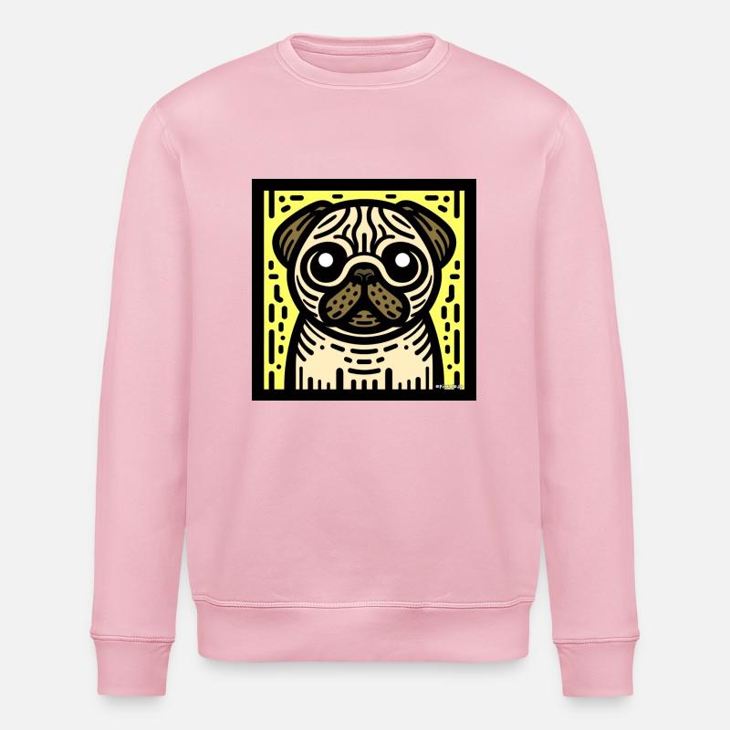 Mops Pop Art - Stanley/Stella Unisex Bio-Sweatshirt ROLLER - Hellrosa