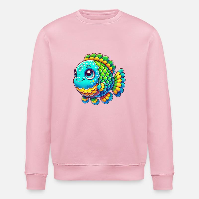 Fisch Comic - Stanley/Stella Unisex Bio-Sweatshirt ROLLER - Hellrosa