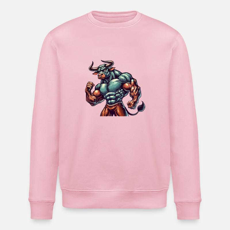 Taurus Bodybuilder - Stanley/Stella ROLLER Unisex Organic Sweatshirt - cotton pink
