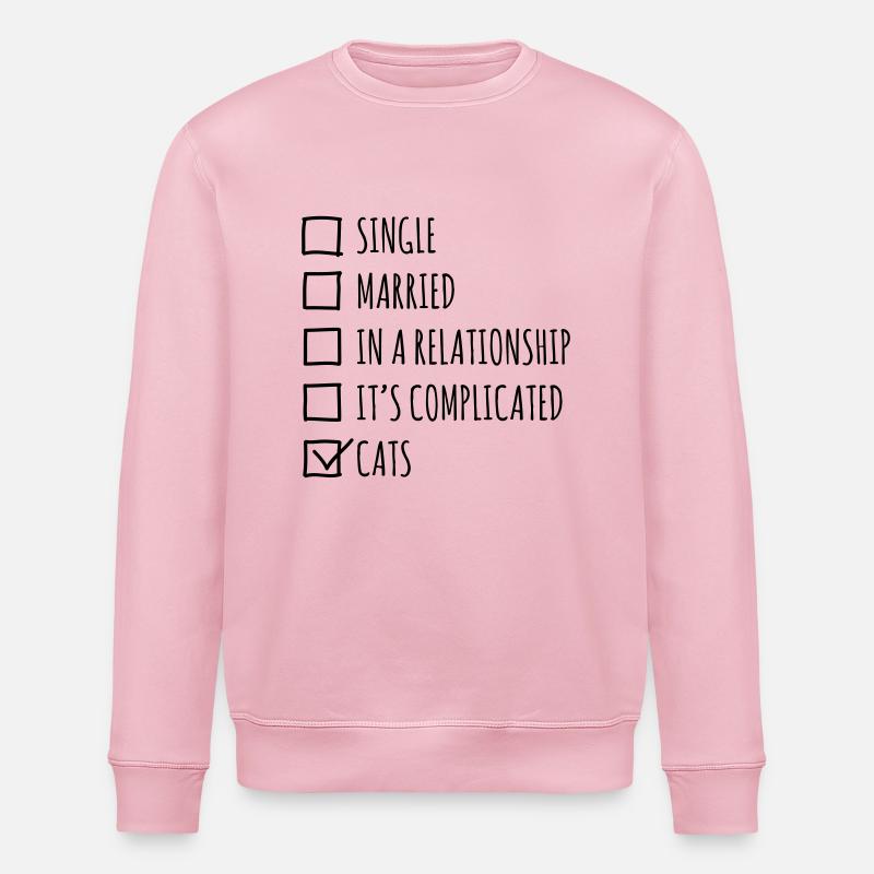 Single Married... Cats - Stanley/Stella ROLLER Unisex Organic Sweatshirt - cotton pink