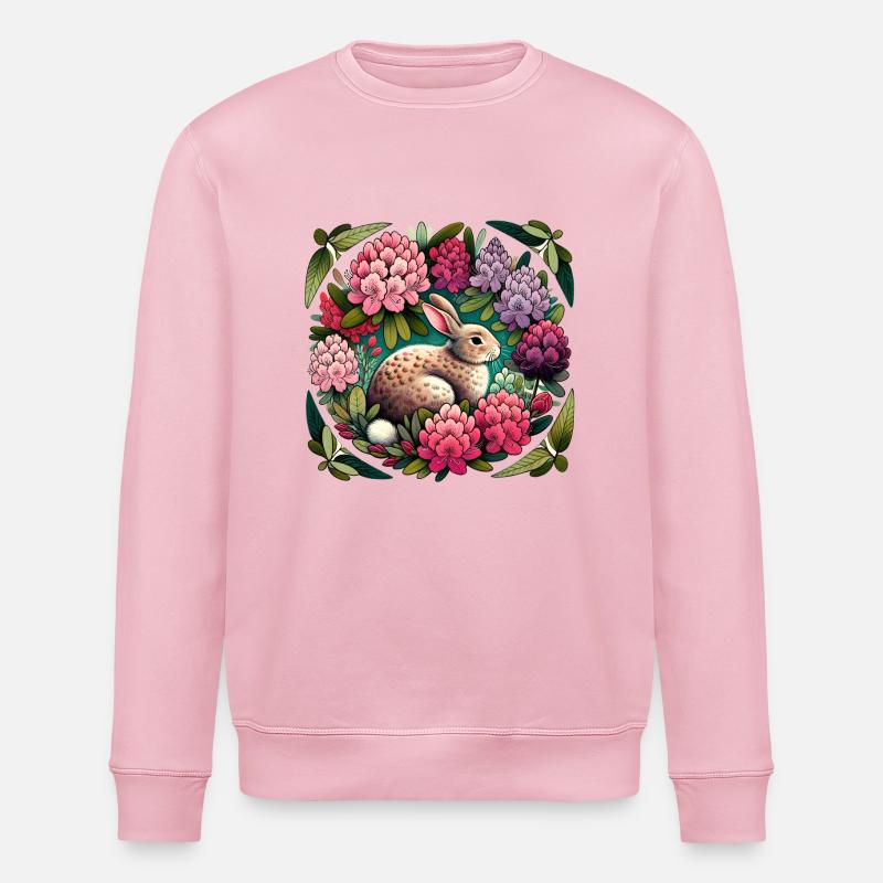 Cute Bunny Rabbit - Stanley/Stella ROLLER Unisex Organic Sweatshirt - cotton pink