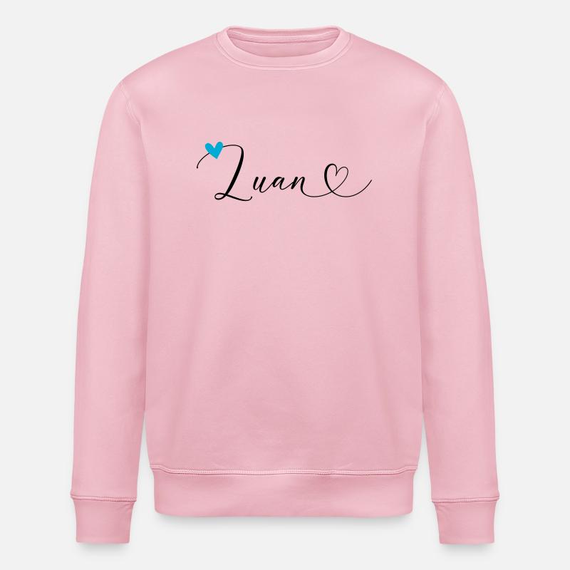 Luan Nom Prénom Calligraphie Coeur - Sweat bio ROLLER Stanley/Stella Unisexe - rose pâle