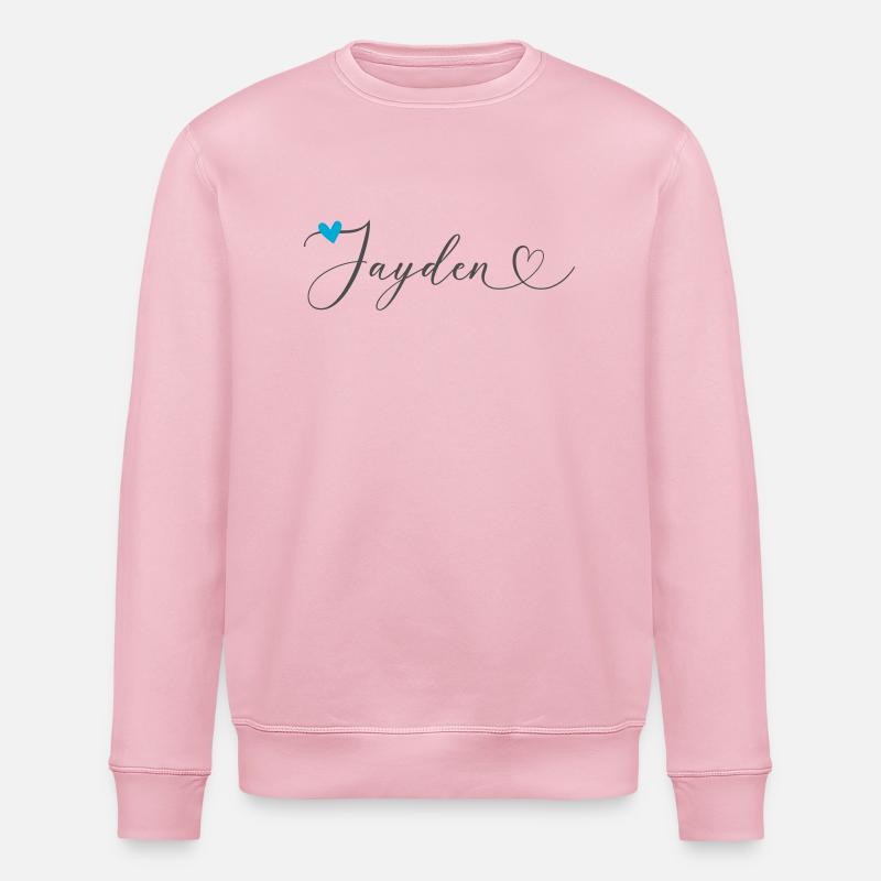 Jayden Surname First name Calligraphy Heart - Stanley/Stella ROLLER Unisex Organic Sweatshirt - cotton pink