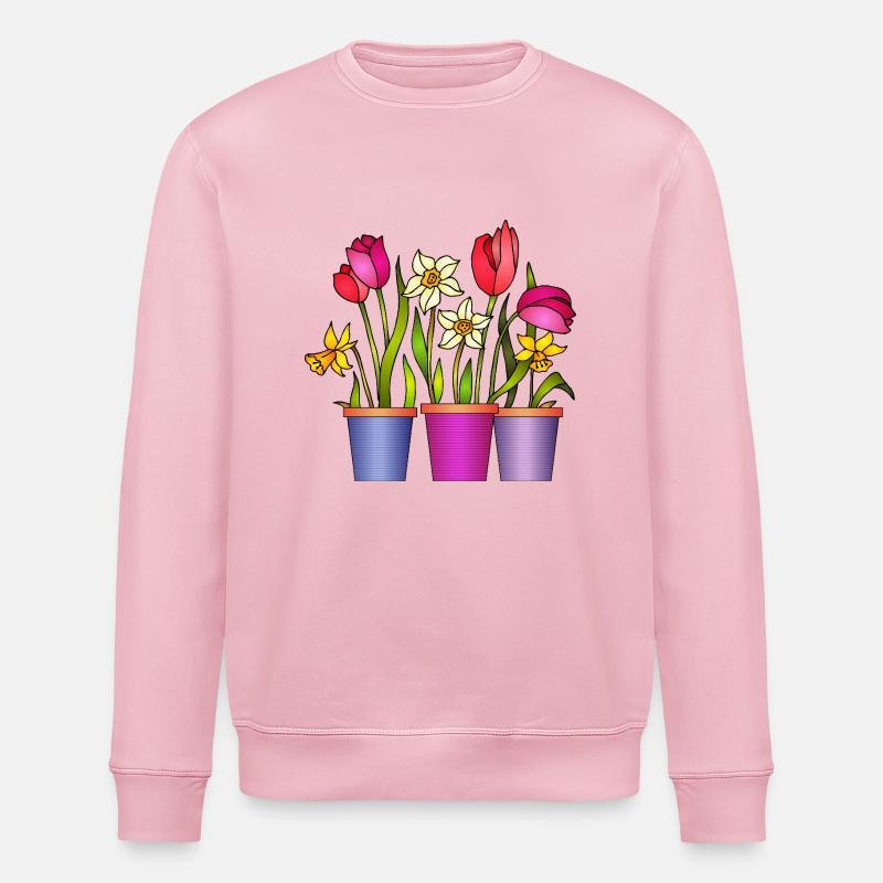 Blumen - Stanley/Stella Unisex Bio-Sweatshirt ROLLER - Hellrosa