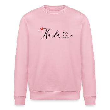 Karla Name Vorname Kalligrafieherz - Stanley/Stella Unisex Bio-Sweatshirt ROLLER - Hellrosa - Vorne - Nik (191cm)