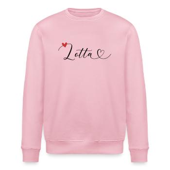 Lotta Name Vorname Kalligrafieherz - Stanley/Stella Unisex Bio-Sweatshirt ROLLER - Hellrosa - Vorne - Nik (191cm)