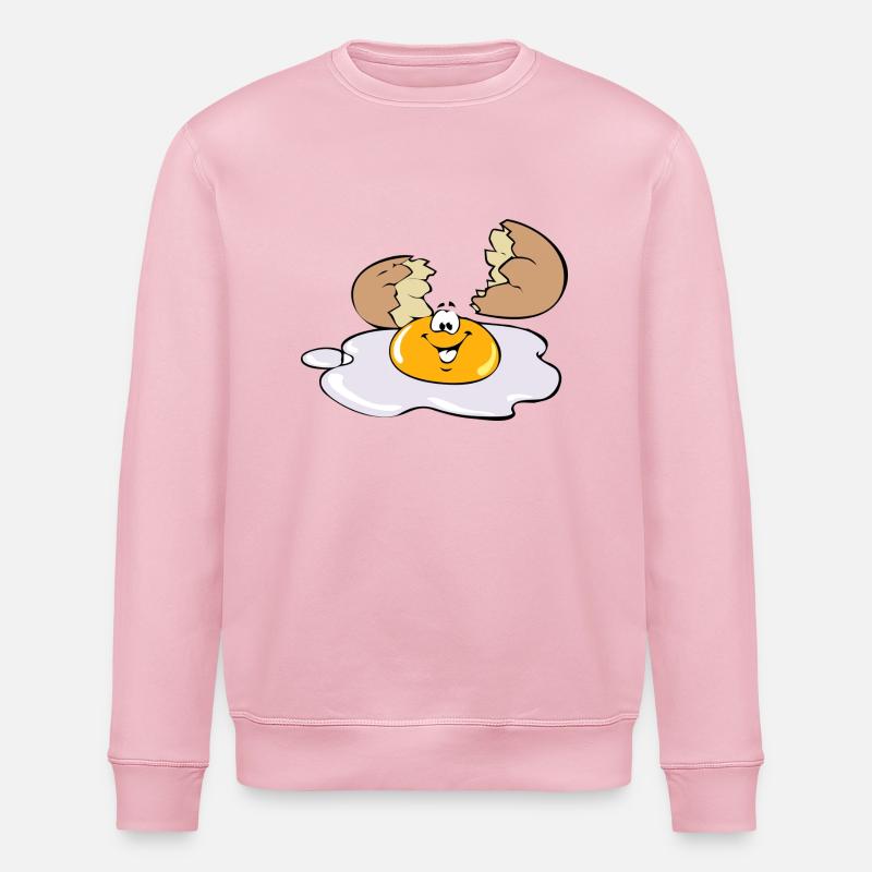 Fried Egg Egg - Stanley/Stella ROLLER Unisex Organic Sweatshirt - cotton pink