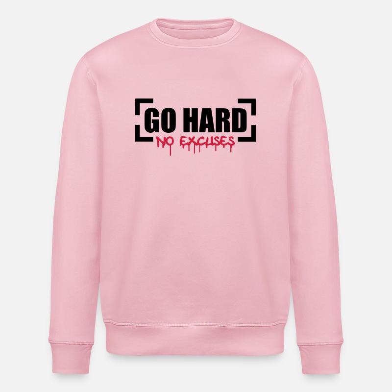 Go Hard No Excuses - Sweat bio ROLLER Stanley/Stella Unisexe - rose pâle