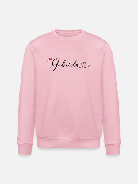 Gabriela Cognome Nome Calligrafia Cuore - Felpa ecologica unisex ROLLER di Stanley/Stella - rosa chiaro