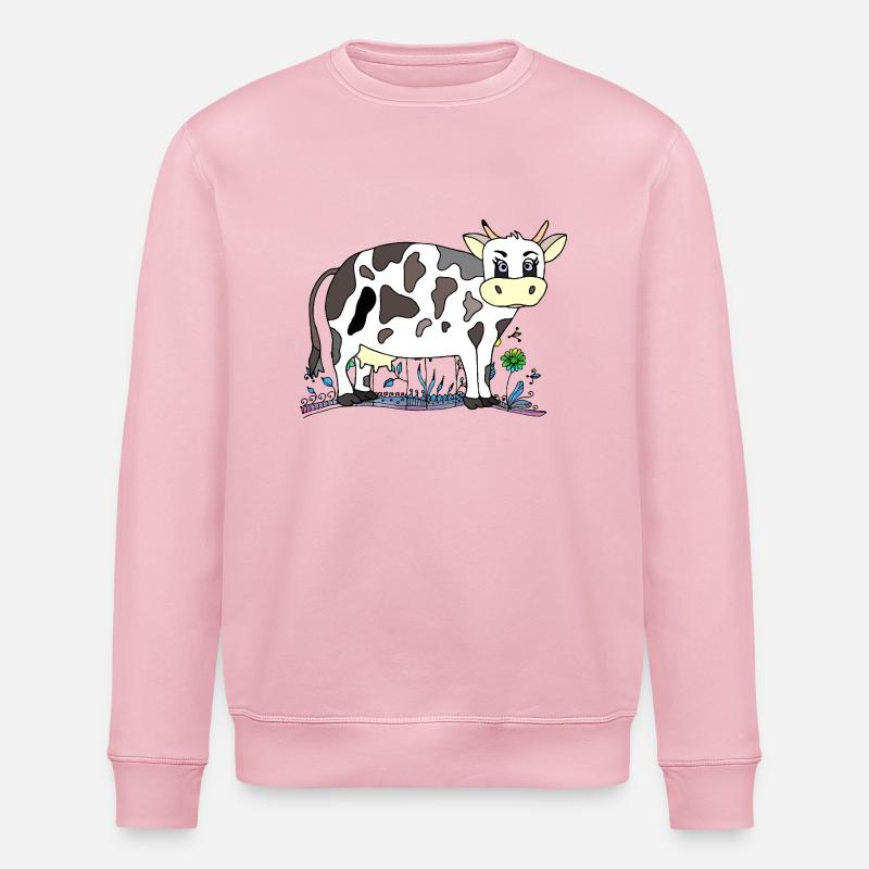 Vache - Sweat bio ROLLER Stanley/Stella Unisexe - rose pâle