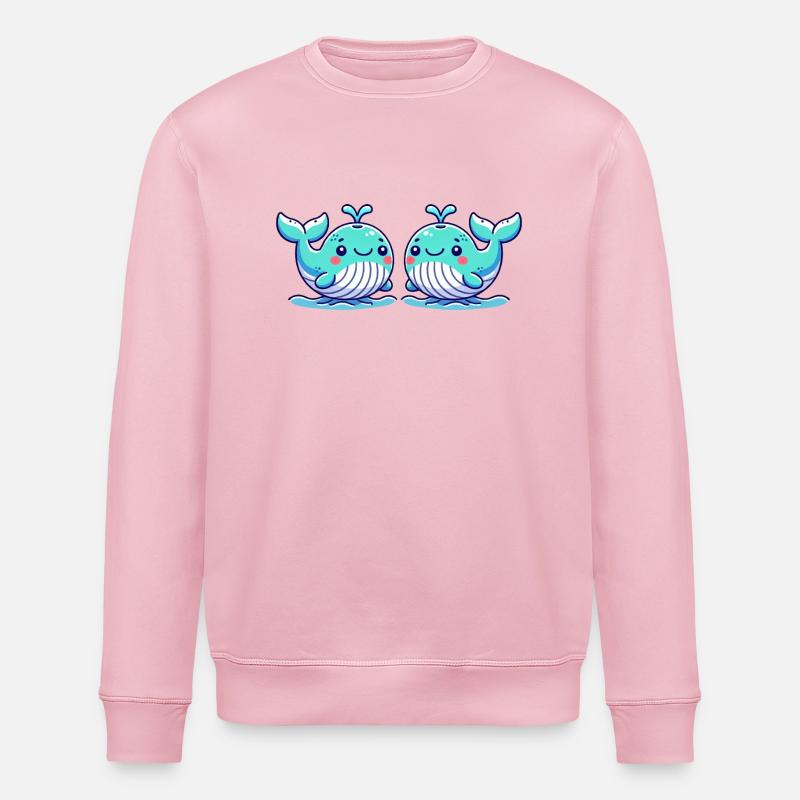 bande dessinée de baleine 2 - Sweat bio ROLLER Stanley/Stella Unisexe - rose pâle